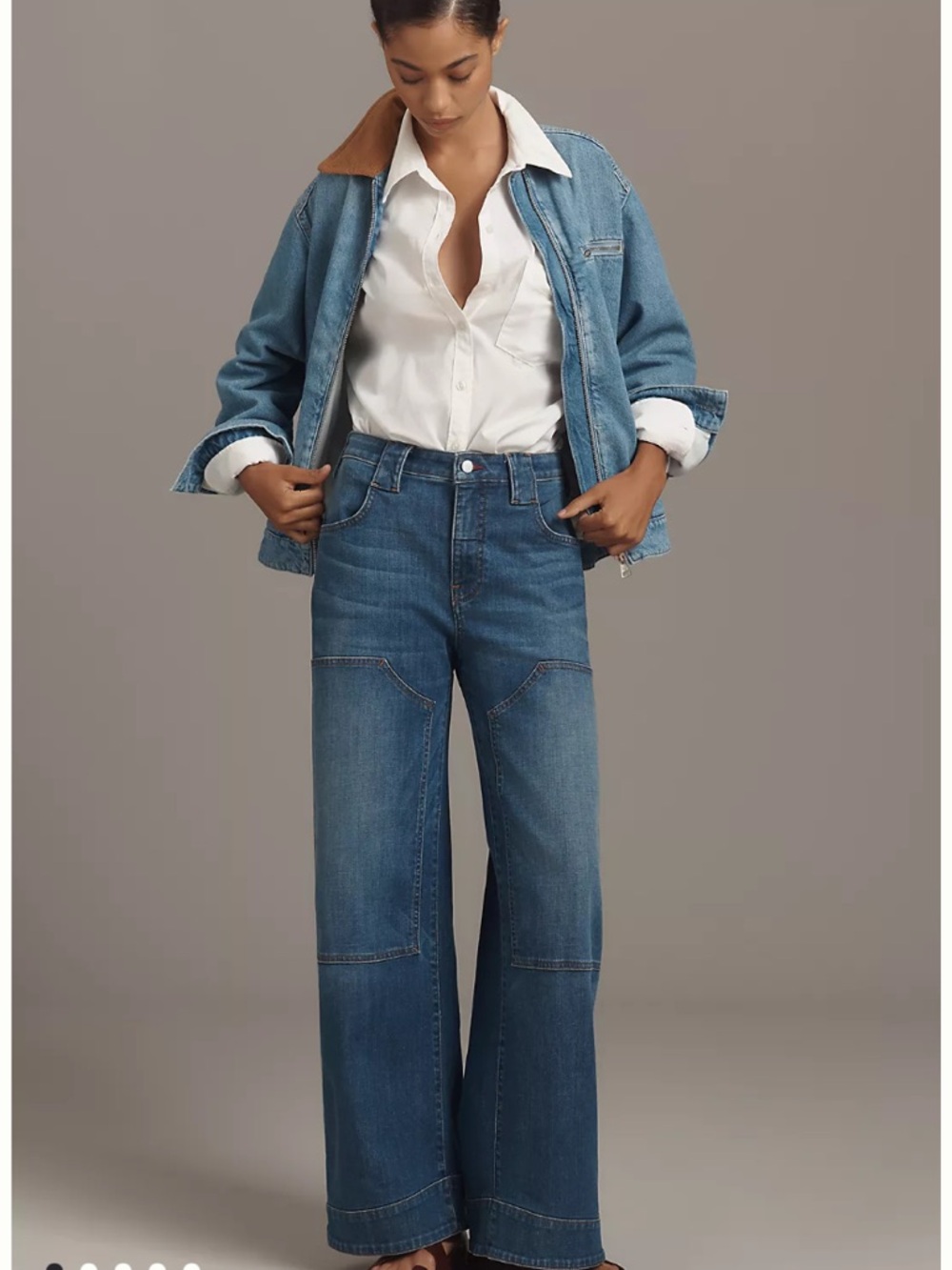 NWT Pilcro Embroidered High-Rise Puddle Curve Jeans